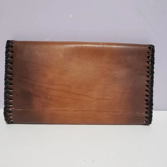 Handmade Leather Trifold Women's Wallet 7" - Picture 4 of 11